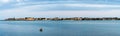 Panorama view of the coastal town of Roscoff in Brittany in the evening
