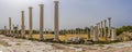 Panorama view of the colonnaded Palaestra of the gymnasium at the ancient Roman city of Salamis near Famagusta, Northern Cyprus