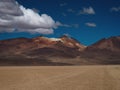 Panorama view of colorful andean Altiplano mountain landscape at Mount Cerro Nelly in Uyuni Sur Lipez Potosi Bolivia