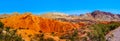 Panorama View of the colorful Mountains along Northshore Road SR167 in Lake Mead National Recreation Area Royalty Free Stock Photo