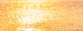 Panorama view. Colorful texture and backgrounds water of lake in sunset light. Beautiful glittering water, golden and silver Royalty Free Stock Photo