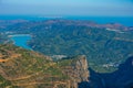 Panorama view of Cretan countryside with Aposelemis dam, Grecee Royalty Free Stock Photo