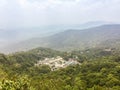 Panorama view of Doi PuiÃ¢â¬â¢s Hmong ethnic hill-tribe village, aerial view green forest on the mountain background. Doi Pui Hmong Royalty Free Stock Photo