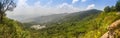 Panorama view of Doi PuiÃ¢â¬â¢s Hmong ethnic hill-tribe village, aerial view green forest on the mountain background. Doi Pui Hmong Royalty Free Stock Photo