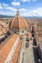 Panorama view on the dome of Santa Maria del Fiore church and old town in Florence, Italy Royalty Free Stock Photo