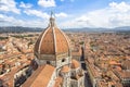 Panorama view on the dome of Santa Maria del Fiore church and old town in Florence, Italy Royalty Free Stock Photo