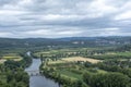 panorama view of Dordogne river and landscape in France Royalty Free Stock Photo
