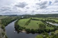 panorama view of Dordogne river and landscape in France Royalty Free Stock Photo