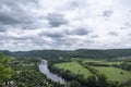 panorama view of Dordogne river and landscape in France Royalty Free Stock Photo