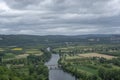 panorama view of Dordogne river and landscape in France Royalty Free Stock Photo