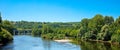 Panorama view of Dordogne river and landscape Royalty Free Stock Photo