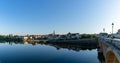 Panorama view of the Dordogne River and picturesque Bergerac Royalty Free Stock Photo