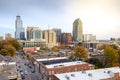 Panorama view of downtown Raleigh Skyline Royalty Free Stock Photo