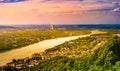 Panorama view from the Drachenburg, river Rhine and the Rhineland, Bonn, Germany, Europe Royalty Free Stock Photo