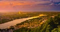 Panorama view from the Drachenburg, river Rhine and the Rhineland, Bonn, Germany, Europe Royalty Free Stock Photo