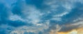 Panorama view of dramatic beautiful nature sunset sky and clouds Royalty Free Stock Photo