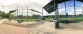Panoramic view empty baseball field with metal chain link fence in Dallas, Texas, USA Royalty Free Stock Photo