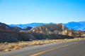 Scenery route through Death Valley National Park, lonesome road in the deser. Tourism and vacations concept, California United Sta Royalty Free Stock Photo