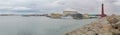 Panorama view of the entrance of the port of Andenes