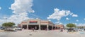 Panorama view entrance to Costco Wholesale store in Lewisville,