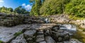A panorama view of the falls at Stainforth Force, Yorkshire