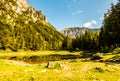 Panorama view of famous green lake in Austria, Styria