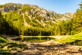 Panorama view of famous green lake in Austria, Styria