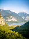 Panorama view of famous old town Hallstatt