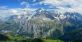 Panorama view of the famous peaks: Eiger, Monch and Jungfrau of