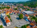 Panorama view of the Freedom square in bosnian town Tuzla