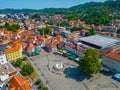 Panorama view of the Freedom square in bosnian town Tuzla