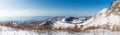 Panorama view of Ginnuma Daikakou crater from Mount Usu, Toya