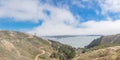 Panorama view of Golden Gate Bridge landmark from Observation Deck near Hawk Hill Royalty Free Stock Photo