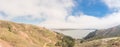 Panorama view of Golden Gate Bridge landmark from Observation Deck near Hawk Hill Royalty Free Stock Photo