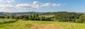 Panorama view of Grafenau in the bavarian forest with mountains small and big Rachel and mountain Lusen