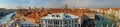 Panorama view of Grand canal from roof of Fondaco dei Tedeschi. Venice. Italy Royalty Free Stock Photo