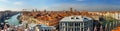 Panorama view of Grand canal from roof of Fondaco dei Tedeschi. Venice. Italy Royalty Free Stock Photo