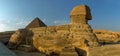 A panorama view of the Great Sphinx at Giza, Egypt Royalty Free Stock Photo