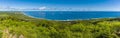 A panorama view from Hackleton Cliffs along the Atlantic coast in Barbados Royalty Free Stock Photo