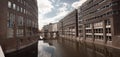 Panorama view from Hamburg water canal, Germany