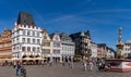 Panorama view of the Hauptmarkt square in the historic old town of Trier on the Mosel