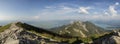 Panorama view from Heimgarten mountain in Bavaria, Germany