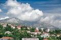 Panorama view at Herceg Novi city and high mountain