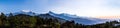 Panorama view of the Himalayan mountain range from Pothana, Nepal Royalty Free Stock Photo