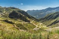 Panorama view of the historic Gotthard Pass road, Canton of Ticino, Switzerland