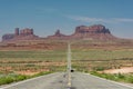 Panorama view of historic U.S. Route 163 running to Monument Valley, border of Arizona and Utah, United States Royalty Free Stock Photo