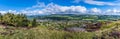 A panorama view from Ilkley moor over Wharfedale and the town of Ilkley Yorkshire, UK Royalty Free Stock Photo
