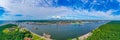 Panorama view of industrial port of Klaipeda in Lithuania Royalty Free Stock Photo