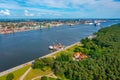 Panorama view of industrial port of Klaipeda in Lithuania Royalty Free Stock Photo