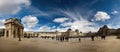 Panorama view of the inner court the Louvre museum. The is one the world`s largest museums and the most popular tourist destina